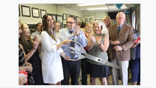 Grand opening and ribbon-cutting ceremony with members of the Huntington Beach Chamber of Commerce, Sept. 5, 2018.