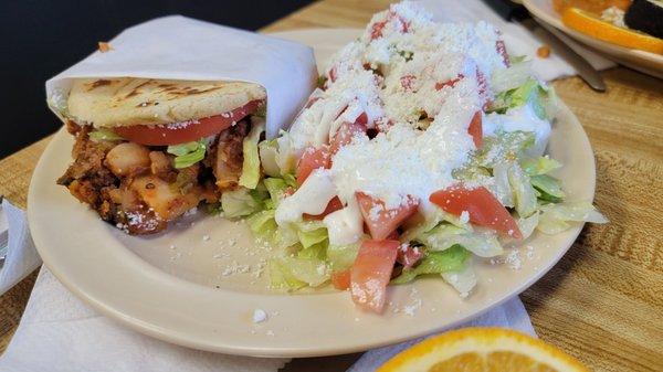 Papa's & chorizo gordita and fried quesadilla...DELICIOUS