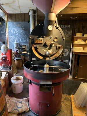 Roaster inside the shop