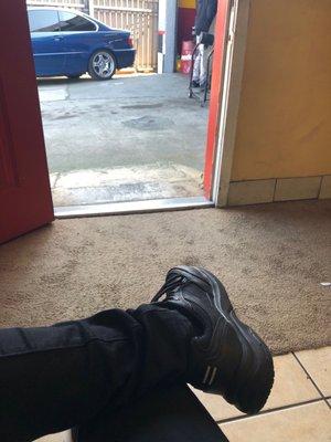 Just hanging out waiting for the smog check to finish.