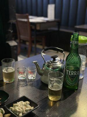 Korean beer and soju - somaek