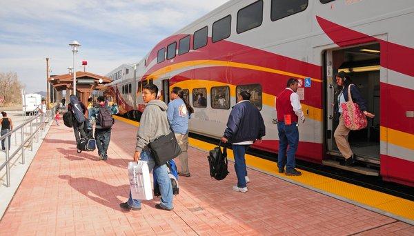 Rail Runner passengers.