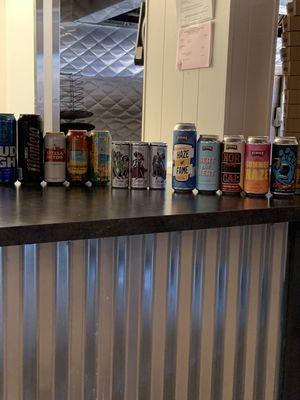 Canned beer selection