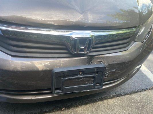 Front bumper damage