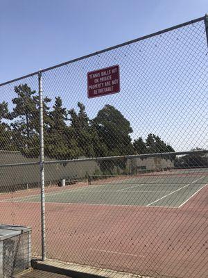 Sign says forget about that ball that flew over the fence.