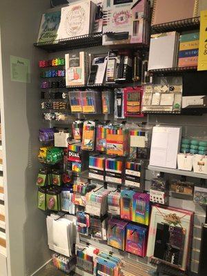 Specialty pens and markers galore including Tombows, Microns, Stabilo and Mildliners for all your planners and bujo needs.