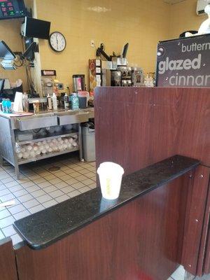 Pick up your  beverage/sandwiche at this small counter.