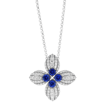 Roberto Coin 18kt white gold sapphire and diamond pendant