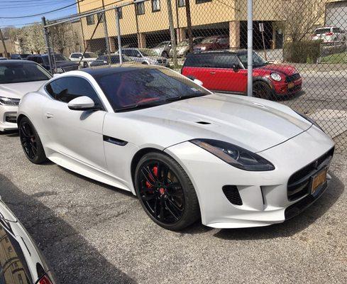 Jaguar F-Type with wheels powder coated gloss black at Proformance.