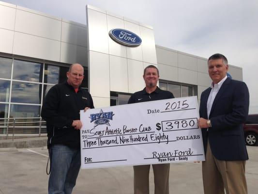 Ryan Ford sponsored the "Drive 4UR School" event hosted at our local high school and totaled a donation of $3,980 to the Seal...