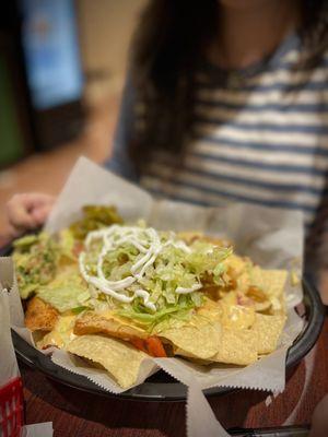 Nachos with carne asada