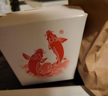 Love the koi design on our "to go" order.