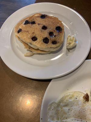 Pancakes with blueberries $2 up charge