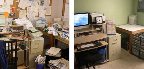 home office, before and after