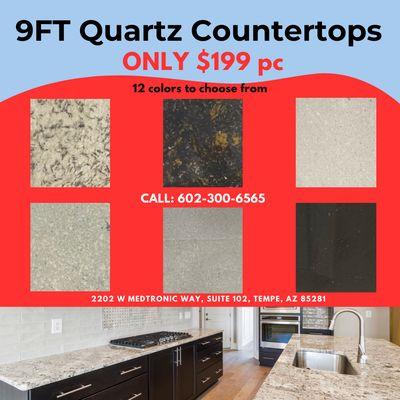 9FT Quartz Countertops ONLY $199 Per Piece