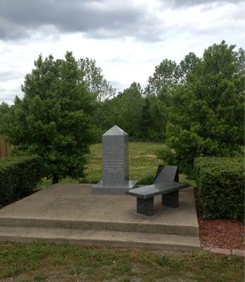 Memorial for the 4 men who passed on just north of the gas station in front of US Calvary.