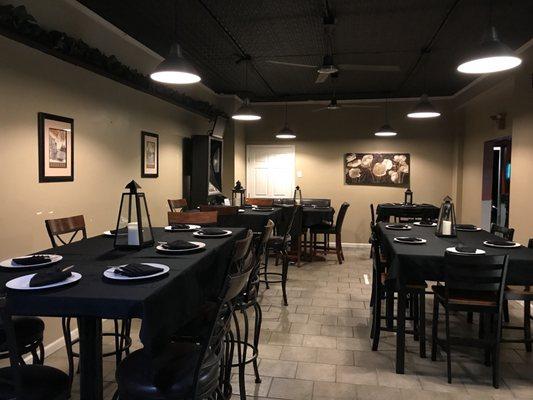 We are able to host private parties such as rehearsal dinners, birthday parties, etc.