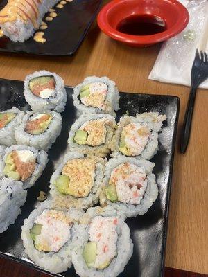 California roll(in right ) Philly roll(in left)