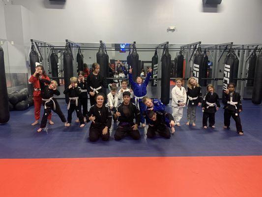 kids BJJ class  Mon, Weds 5:00pm-6:00pm  Sat 12:30am Everyone's welcome