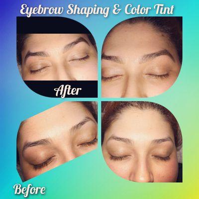 Eyebrow Waxing & Color Tint
Before / after