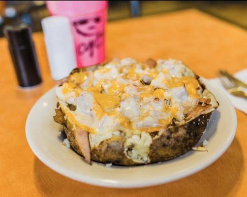 It's a mesquite chicken baked Classic Loaded Potato, definitely good!!