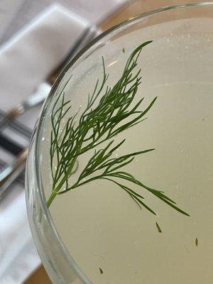 Herb Gimlet cocktail with dill