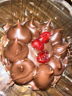 Chocolate covered cherry & caramel shortbread cookie