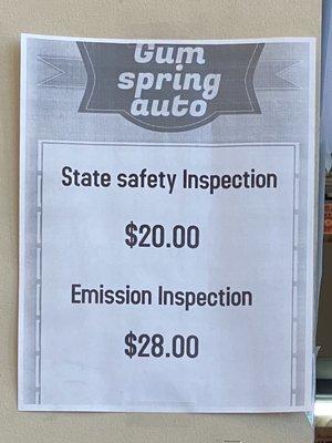 Safety & Emission Inspections offered here.