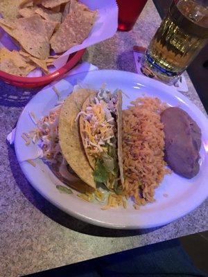 Crispy beef taco plate