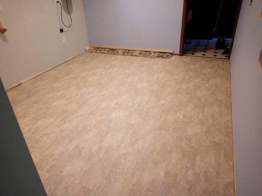 The concrete slab under this floor had some imperfections, which the installer took extra time to smooth out.