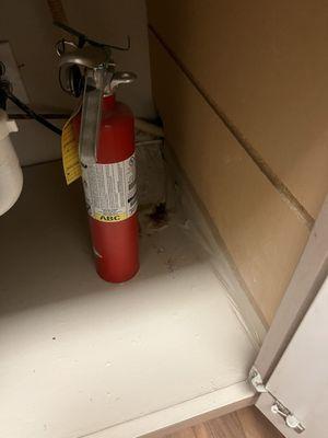 Hole under the cabinet, placed two work orders steel looks the same