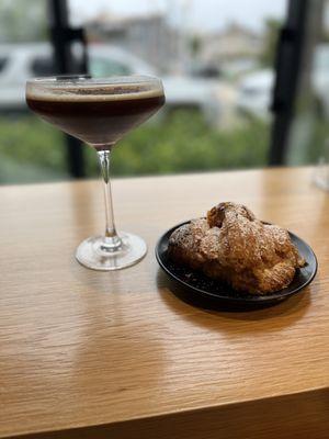 Espresso martini and almond croissant