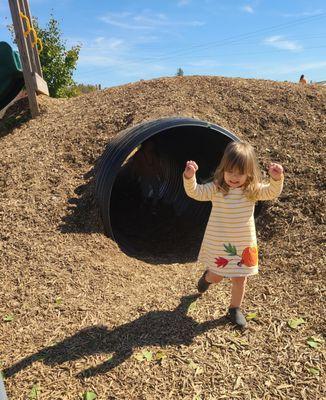 "I did it!",  she continued to yell as she ran around enjoying everything!