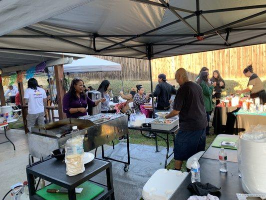 Serving our Mexican food at a baby shower!! (Fiesta theme)