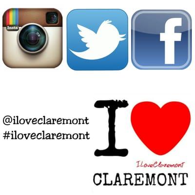 Follow them on Instagram, Facebook, and Twitter.   @iloveclaremont on all three