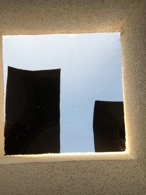 Jeremy patched the holes in the skylight 1st time he came out to evaluate