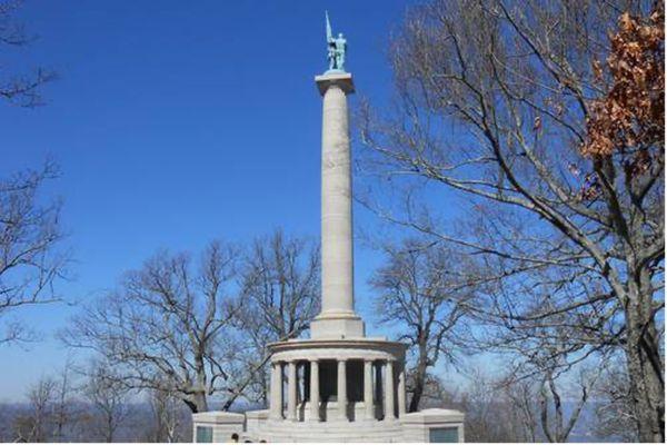 New York Peace Monument made onsite with Tennessee and Massachusetts stone