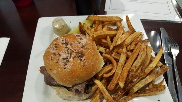 Prime Rib Sandwich at Seneca Hawk Diner