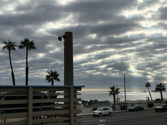 View of the deck and sunset