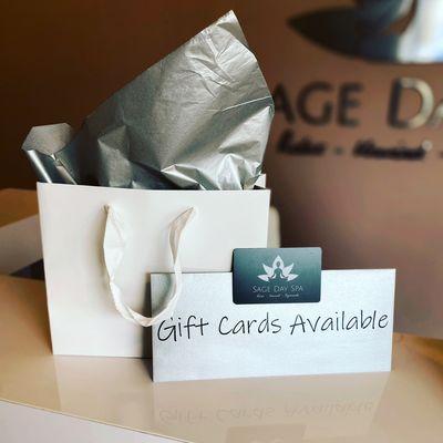 Gift Cards Available in store or on our website. SageDaySpaLLC.square.site