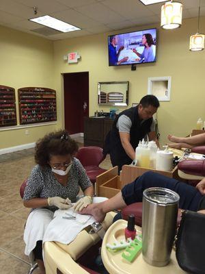 What a great experience!  My pedicure was done with perfection.  Very friendly staff who makes you feel at home.