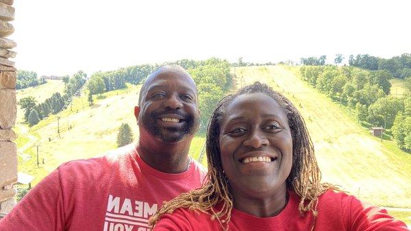 Hubby and I on the balcony of our room enjoying the view! What a beautiful view!!!