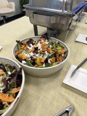 Winter salad , greens , ricotta salata , dried persimmon, fennel , oranges