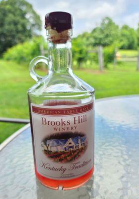 Brooks Hill Winery Kentucky Tradition Sweet Red Wine aged in bourbon barrels....Yum!