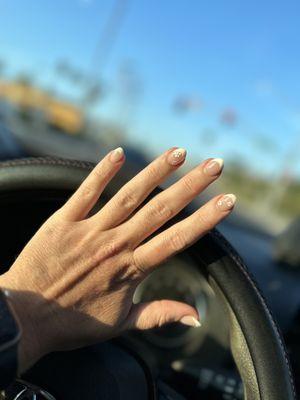 Floral French mani