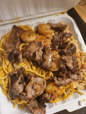 Beef and shrimp combo