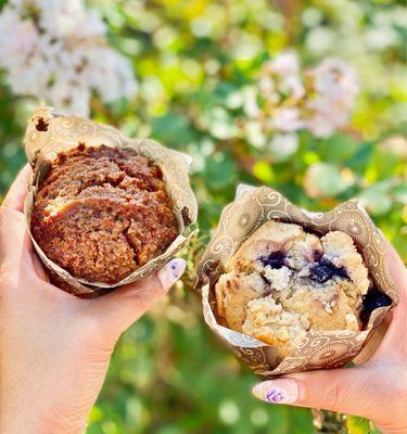 Carrot Cake & Blueberry Almond Streusel Muffins! Love that they're Gluten-Free & Dairy-Free :)