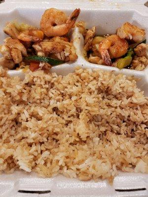 Chicken and shrimp hibachi..