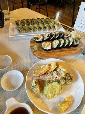 Tempura Vegetables Futo Maki Roll Arizona Roll Mango Bliss Roll