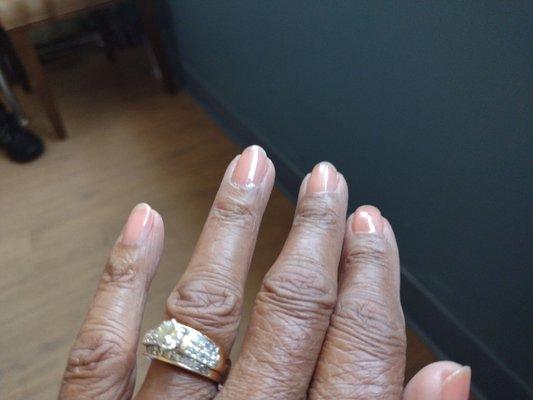 Natural nails, great manicure.